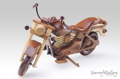H D FATBOY TRI-COLOR MOTORBIKE MODELS HANDMADE WOODEN GIFTS HOBBIES