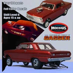 MOEBIUS MODELS 2324 1/25 1965 CHEVROLET CHEVY II NOVA ‘GASSER’ PLASTIC MODEL KIT