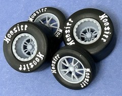 Resin 15/17 Scale inch “Weld Full Throttle” Wheels With Drag Slicks 1/24, 1/25