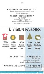 Archer U.S. 87th, 90th, 91st, & 104th Rhine Normandy Ardennes Decals FG35036