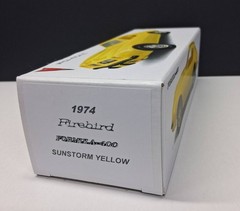 New 1974 Pontiac Firebird Formula Yellow Custom Promo Model BOX ONLY..NO CAR