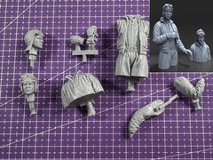 1:16 Resin Model Assembly Kit, GK， Half Body Portrait of Resin Tank Member, U…