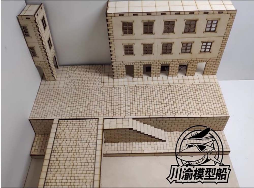 1/72 European City Street Tank Diorama DIY Kit