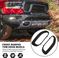 Anxingo Front Bumper Tow Hook Bezel Kit Replacement for Ram 1500 DT Body Style