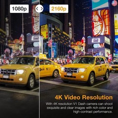 V1-4K Ultra HD GPS Dash Cam 2.4? LCD, Wi-Fi, 170° Wide Angle, G-Sensor, WDR,