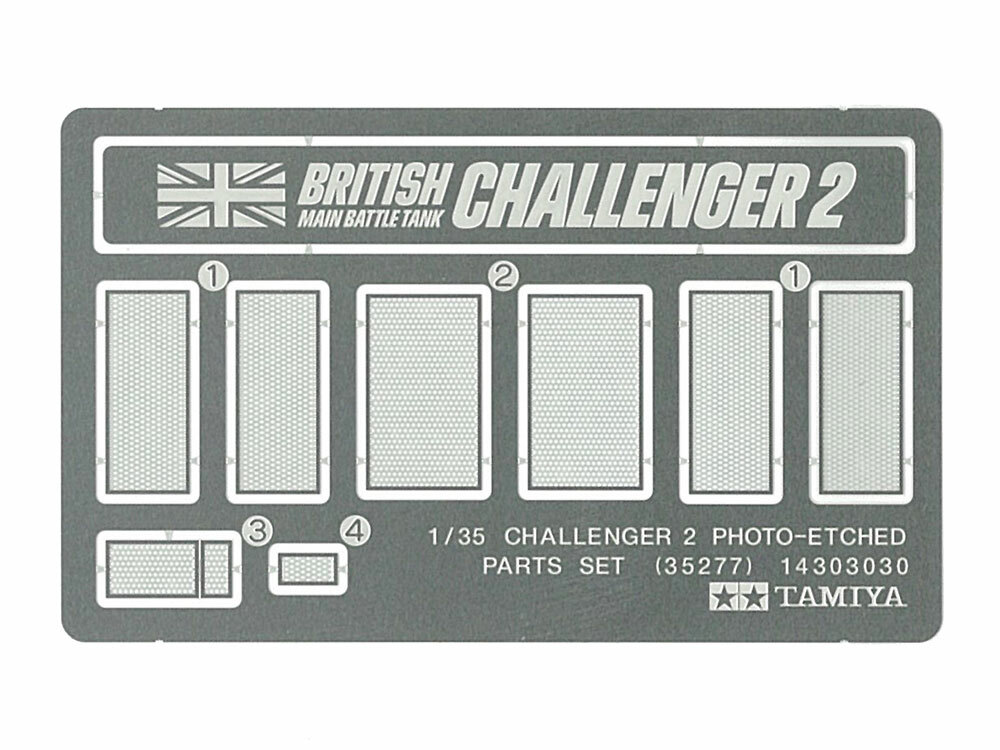 Tamiya 1/35 SCALE CHALLENGER 2 PHOTO-ETCHED PARTS SET Military Miniature 35277