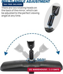 JOYTUTUS Rear View Mirror, Interior rearview mirror Kit, Anti-glare, Universal F