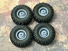 1/24 Scale: 15-Inch “Militia” Wheels W/ Huge 35-inch Mud Tires. Resin