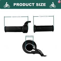 Ebike Full Twist Throttle 12V-72V, 3 Pin SM Connector Ebike Throttle with 71″
