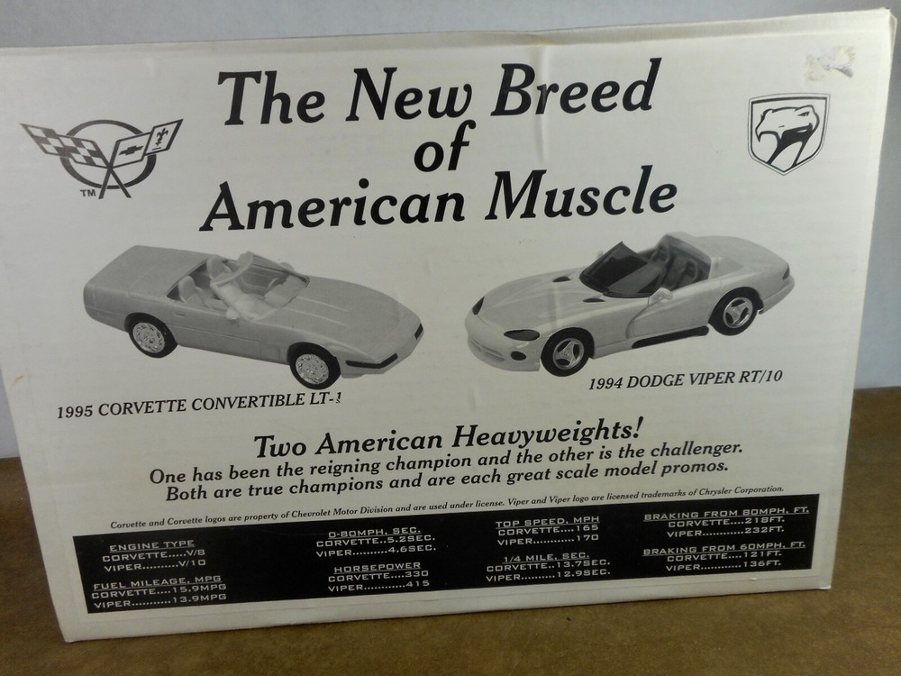 AMT / ERTL – 1995 CORVETTE 1994 DODGE VIPER AMERICAN MUSCLE SET