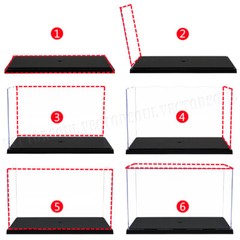 US 12.2″ L Perspex Display Box Acrylic Case Plastic Base Self-Install Dustproof