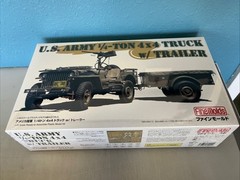 1/20 FineMolds #82002 US Army 1/4t 4×4 Willys Jeep W/Trailer