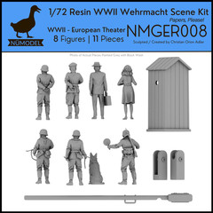 NUMODEL NMGER008 | 1/72 Resin WWII German Wehrmacht Checkpoint Soldier Scene Kit