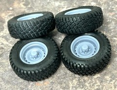1/24 Scale: 18-Inch “Off-Road Chevy Truck Rally” Wheels W/ Mud Tires;Jeep,Resin