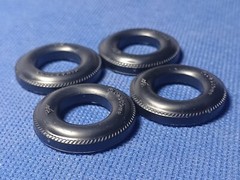 🌟 2 Plastic Pie Crust Slicks 1937 Chevy 1:25 Scale 1000s Model Car Parts 4 Sale