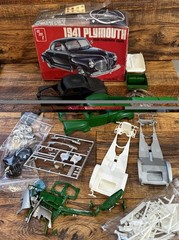 VINTAGE AMT 1941 PLYMOUTH COUPE JUNKYARD MODEL LOT SEE PICS RAT ROD PARTS MOPAR