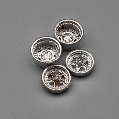 AMT/ERTL 1/25 Mummy Machine Parts Kitbash Chrome Drag Wheels Damaged Finish