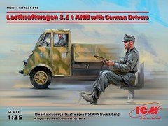 ICM 35418 – Lastkraftwagen 3,5 t AHN with German Drivers – Scale Model Kit
