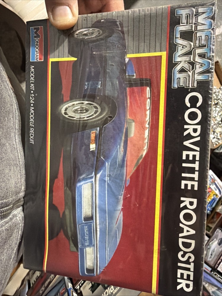 Monogram 2742 Model Corvette Roadster box opened 1987 kit factory sealed 1/24