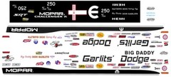 Don Garlits Dodge Pack Challenger NHRA Drag 1/24th – 1/25th Scale Decals