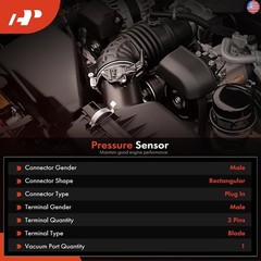 A-Premium Fuel Tank Pressure Sensor Compatible with Honda CR-V CRV Civic Accord