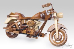 H D FATBOY TRI-COLOR MOTORBIKE MODELS HANDMADE WOODEN GIFTS HOBBIES