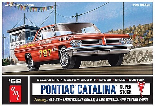AMT 1962 Pontiac Catalina Super Stock (3 in 1) – Plastic Model Car Vehicle Kit
