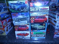 1/25th unbuilt kits, new in box. lot of 8