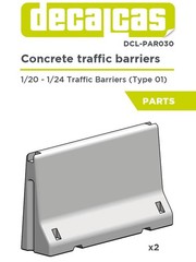Decalcas Detail-Up Parts 1:24 & 1:20 Scale Concrete Traffic Barriers #DCL-PAR030