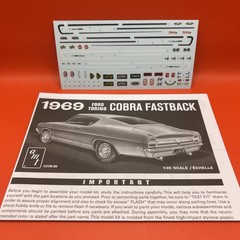 1969 Torino Cobra AMT Instructions Decals Accel STP Model Part 1:25 New 8