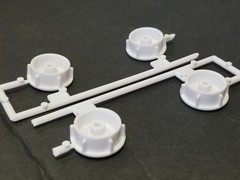 4 – 1968 Mustang GT STOCK STEEL WHEELS from Revell 1:25 Model Kit 68 STEELIES