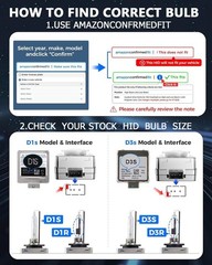 D3S HID Headlight Bulbs, 6000K Cold White, Xenon Headlight Bulb, Up to 400% B…