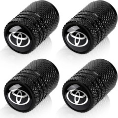 4PCS Tire Valve Stem Caps for Toyota RAV4 Highlander Prius Avalon Black
