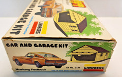 Vintage Linberg Models Car & Garage Kit. with Mustang Fastback. Built Snap Kit