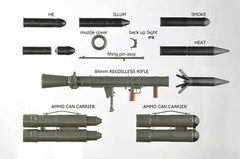 TomyTec Little Armory 1/12 RPG ROCKET LA073 84mm M2 Recoilless Rifle Model Kit