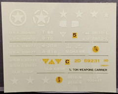 Unknown | No. ? | 1:35 3/4 Ton Weapons Carrier Decals