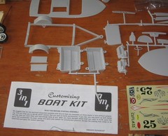 AMT Customizing Boat Kit Lot of 2 Vintage Built in Box & Unbuilt Blueprinter 60s