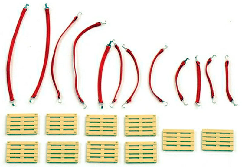 WSI 12-1024 1/50 Scale 10 Pallets And 12 Straps Of Various Sizes