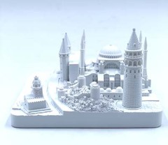 Copy of Istanbul City Skyline 3D Model Landmark Replica Square Matte White 4