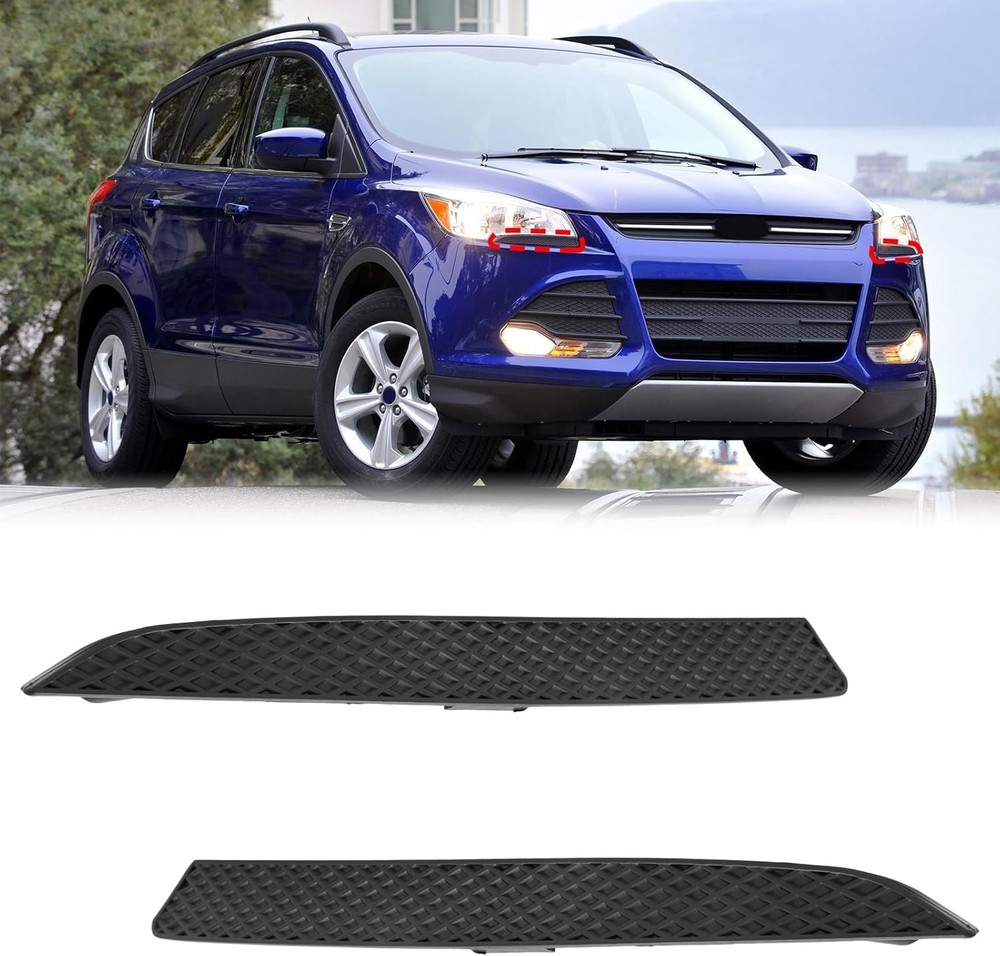 Front Headlight Headlamp Trim Black Driver Passenger Pair Fit for 2013 2014 2015