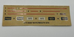 AMT 6111 1969 ’69 Plymouth GTX Hardtop Plastic Model Kit – Decal Sheet Only