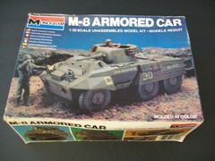 Vintage Monogram M-8 Armored Car 1/35 Scale Model Kit 99% Complete / Unassembled
