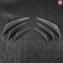 EVGATSAUTO Bumper Canard, 6pcs Carbon Fiber Texture Car Bumper Fin Canard