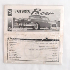 AMT Ertl 1958 Ford Edsel Pacer #30032 Original Model Instruction Sheet