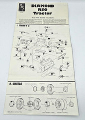 Vintage AMT Diamond Reo Tractor 1/25 Model Kit T537 Semi Truck 1972 Instructions