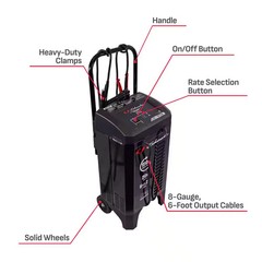 Car Battery Charger Engine Jump Starter 150 Amp 12-Volt Automatic Steel Case