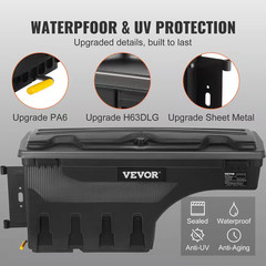 Driver Side Truck Tool Box in ABS, 28 In., 6.6 Gal. Truck Bed Storage Box with P