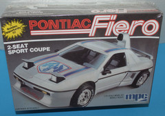 PONTIAC FIERO 1/25 scale plastic model kit MPC #1-0778 sealed 1980s vintage