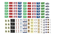 1/25 cale model soft drink beer wine liquor can bottle labels waterslide decals