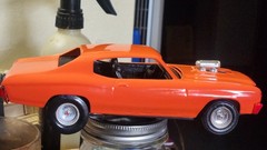 Excellent Paint Chevelle SS 454 Orange Hot Rod Painted Automotive Model Car
